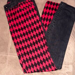 Royal Bones Red and Black Diamond Pants
